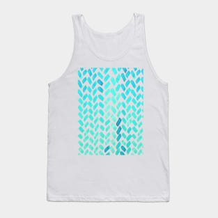 Cute watercolor knitting pattern - aqua Tank Top